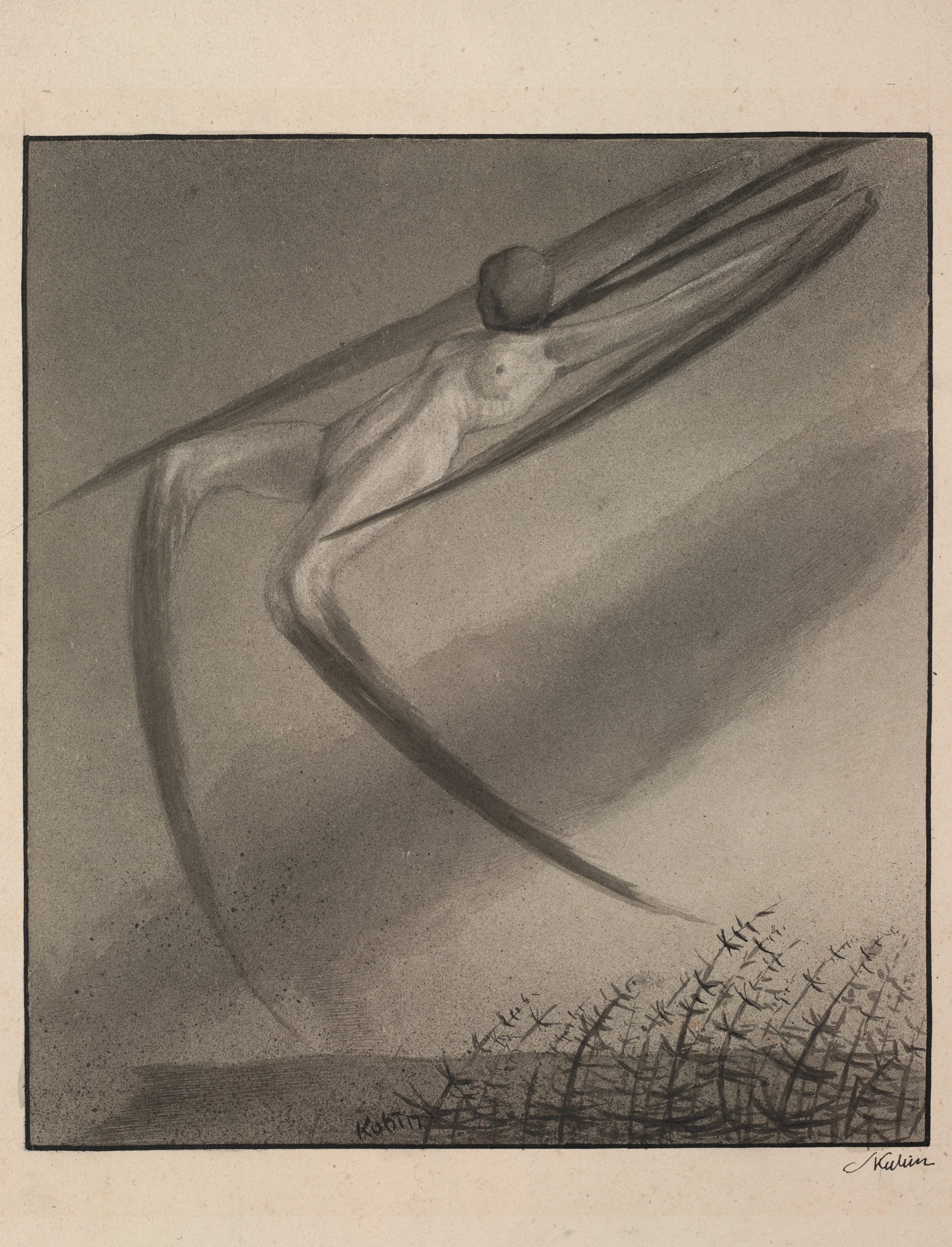 Alfred Kubin Jede Nacht besucht uns ein Traum, um 1902/03 Tusche auf Papier 26,3 × 23,5 cm ALBERTINA, Wien © Eberhard Spangenberg, München / Bildrecht, Wien 2024