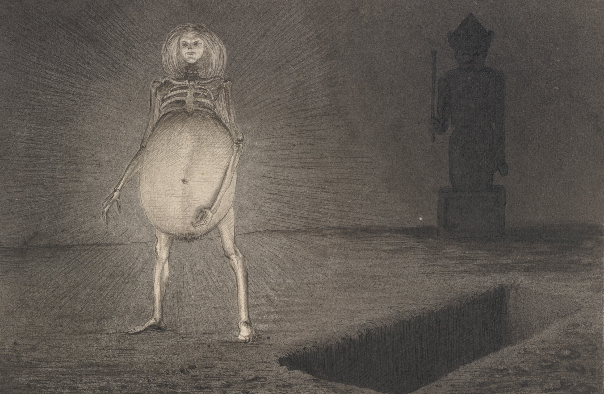 Alfred Kubin Das Ei, ca. 1901/02 Tusche auf Papier 15,8 × 23,8 cm ALBERTINA, Wien © Eberhard Spangenberg, München / Bildrecht, Wien 2024