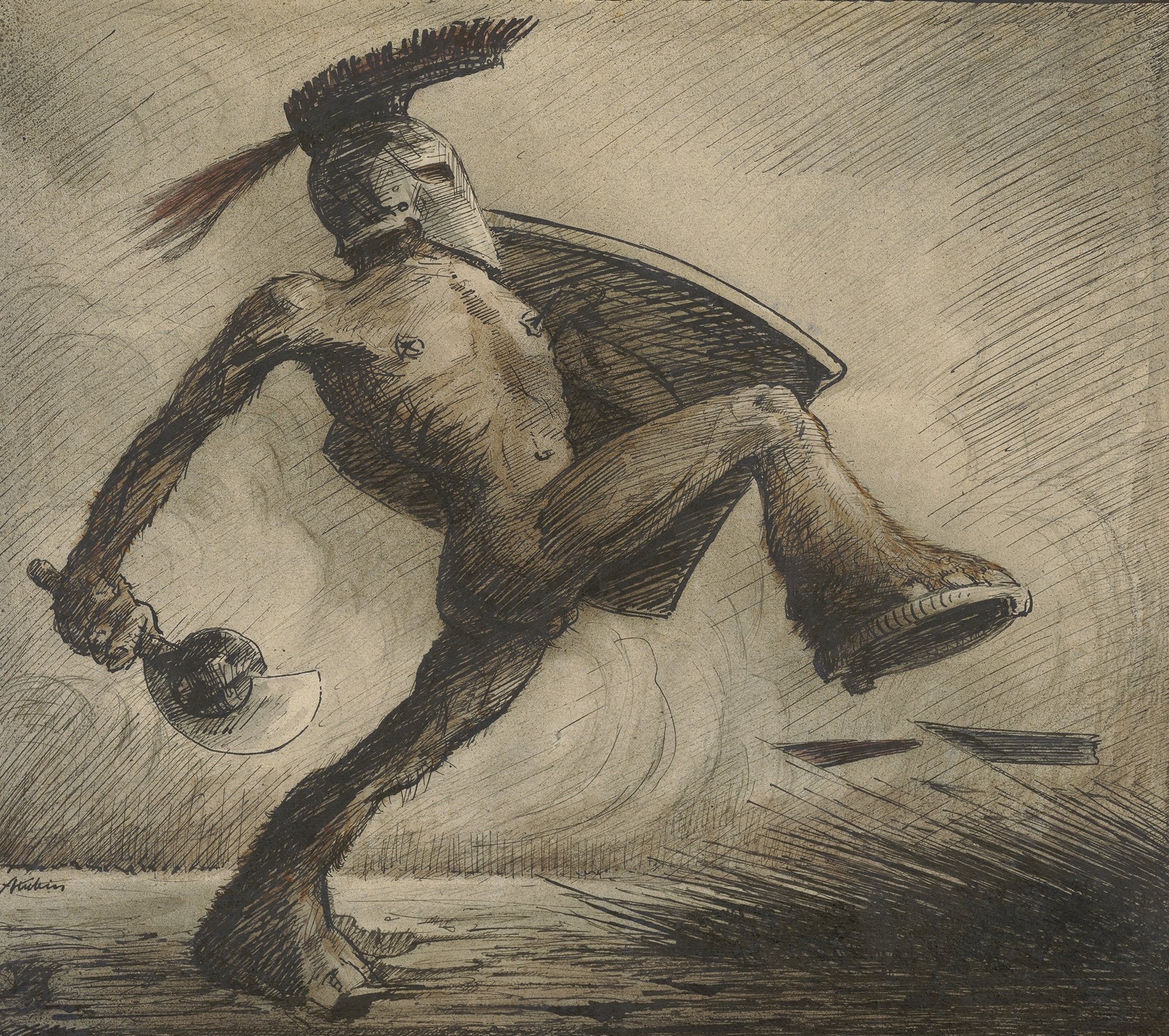 Alfred Kubin Der Krieg, um 1918 Tusche auf Papier 30,2 × 34,5 cm ALBERTINA, Wien © Eberhard Spangenberg, München / Bildrecht, Wien 2024